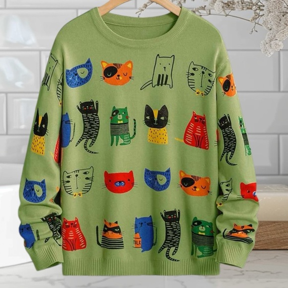 Sweater cats size large small and medium new SMALL MEDIUM LARGE XL - Picture 4 of 5